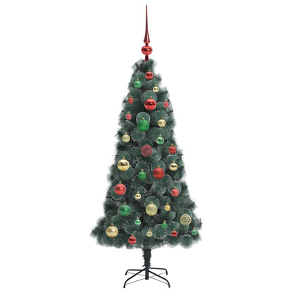 Albero di Natale artificiale preilluminato con set di palline