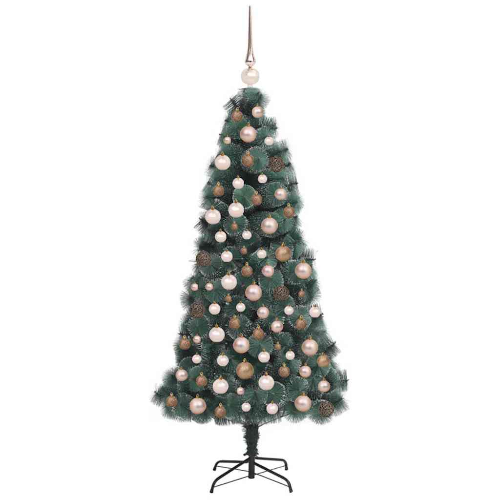Albero di Natale artificiale preilluminato con set di palline