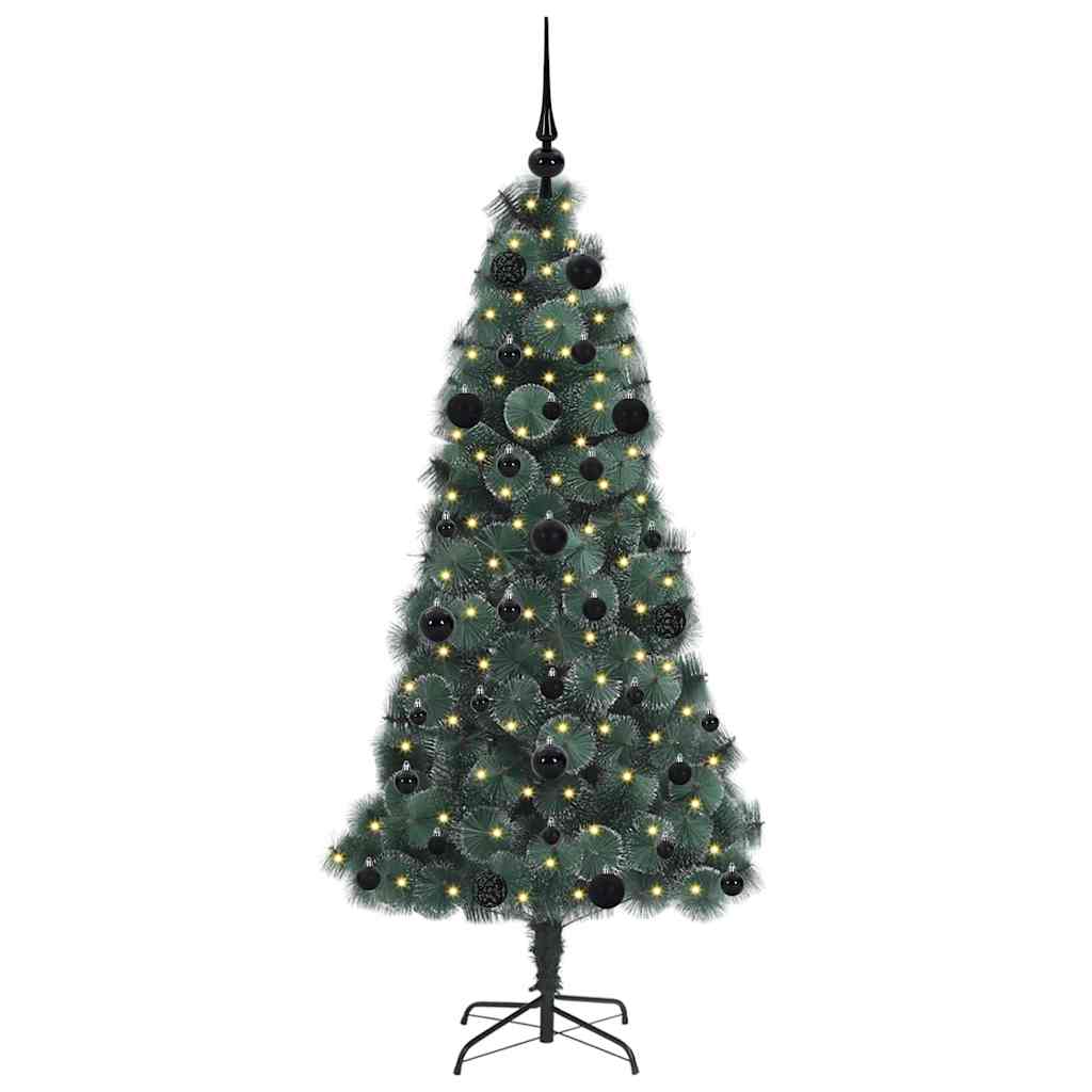 Albero di Natale artificiale pre-illuminato con set di palle