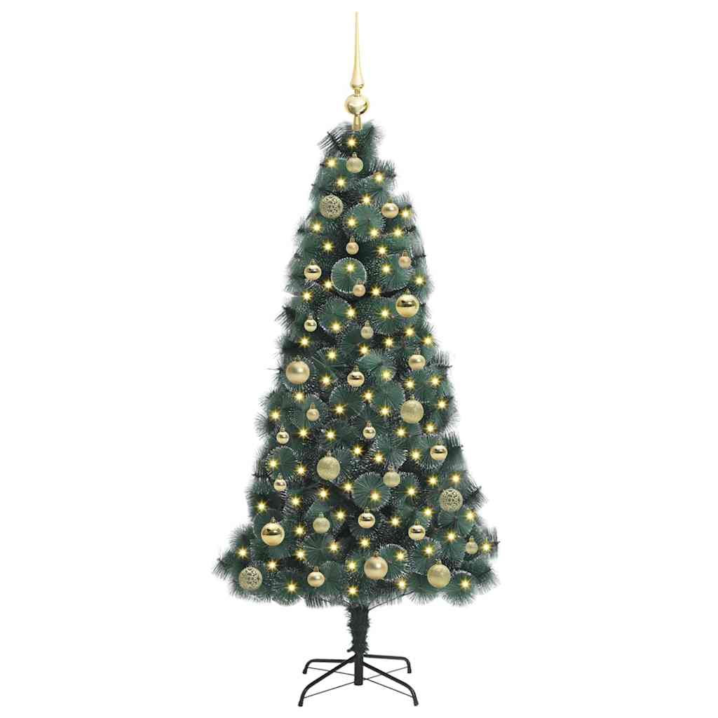 Albero di Natale artificiale preilluminato con set di palline