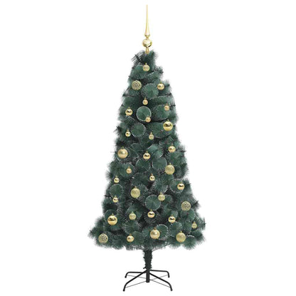 Albero di Natale artificiale preilluminato con set di palline