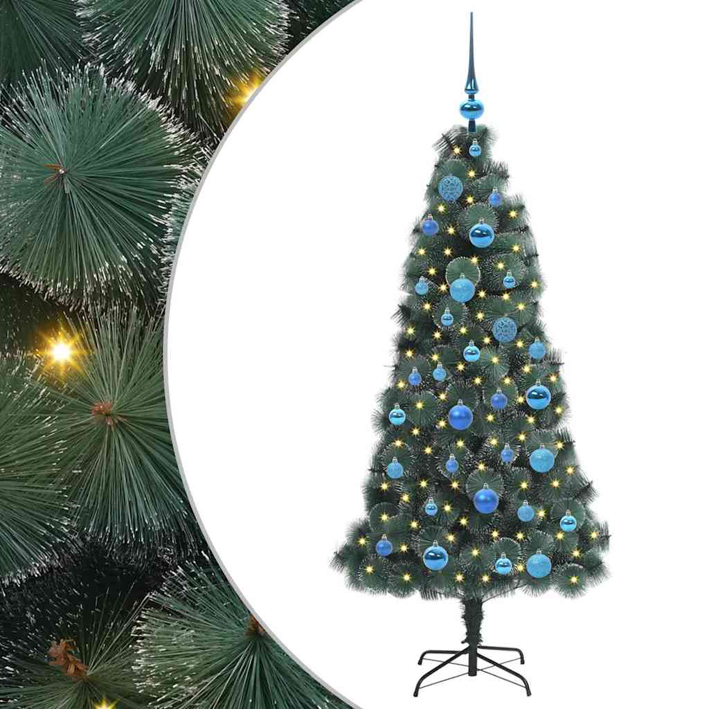 Albero di Natale artificiale preilluminato con set di palline