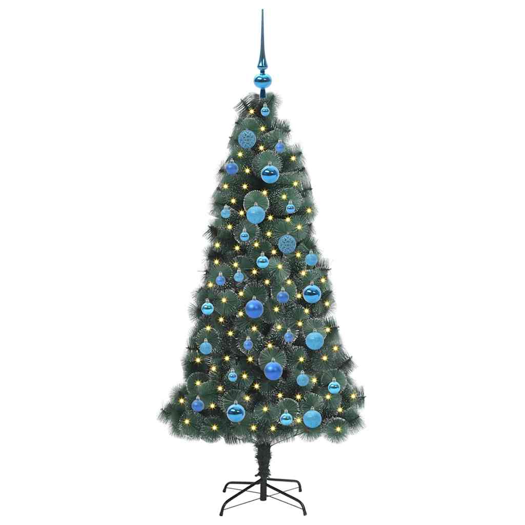Albero di Natale artificiale preilluminato con set di palline