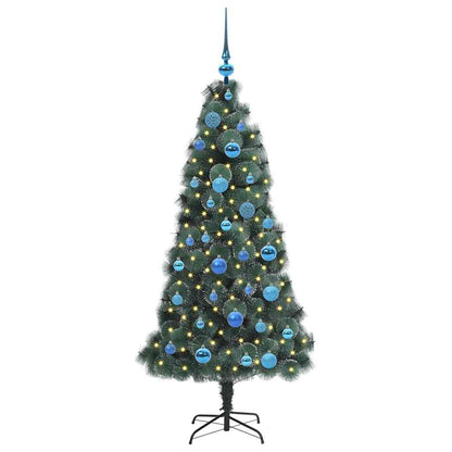 Albero di Natale artificiale preilluminato con set di palline