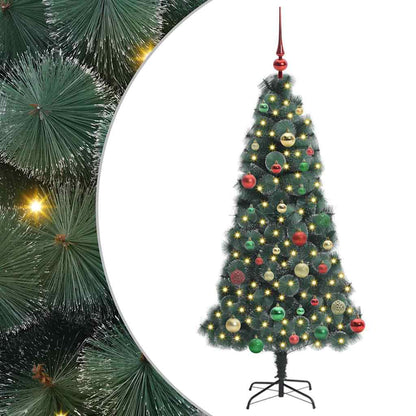 Albero di Natale artificiale preilluminato con set di palline