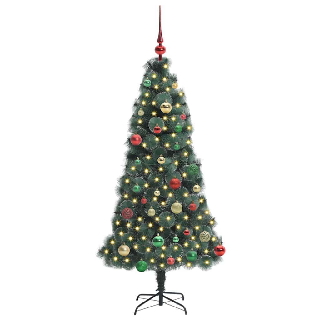 Albero di Natale artificiale preilluminato con set di palline