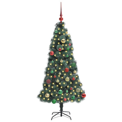 Albero di Natale artificiale preilluminato con set di palline
