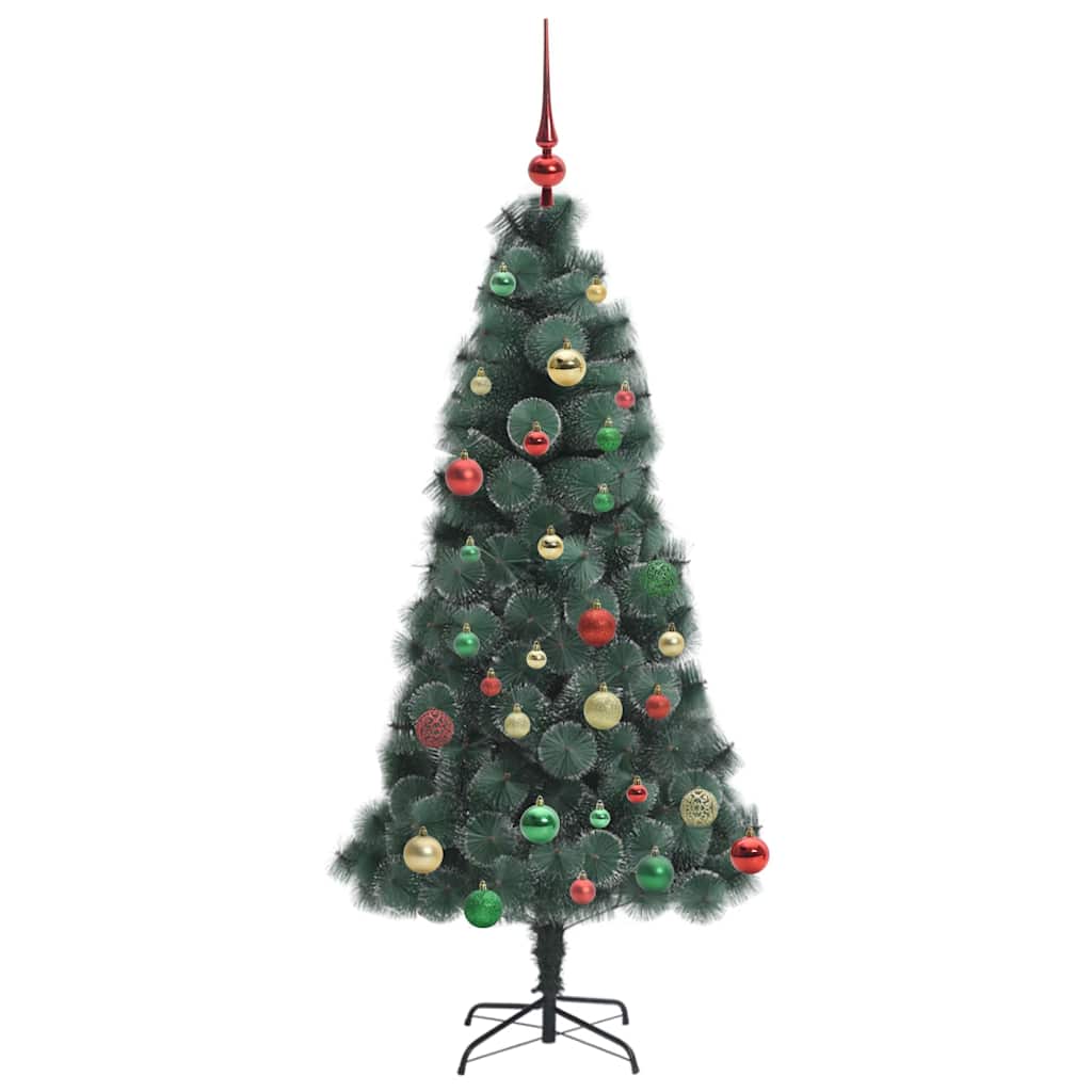 Albero di Natale artificiale preilluminato con set di palline