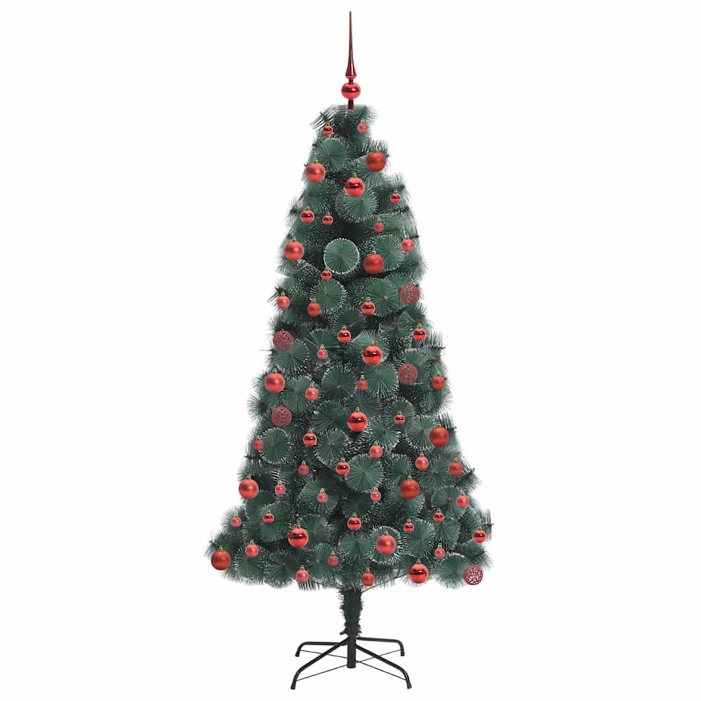 Albero di Natale artificiale preilluminato con set di palline