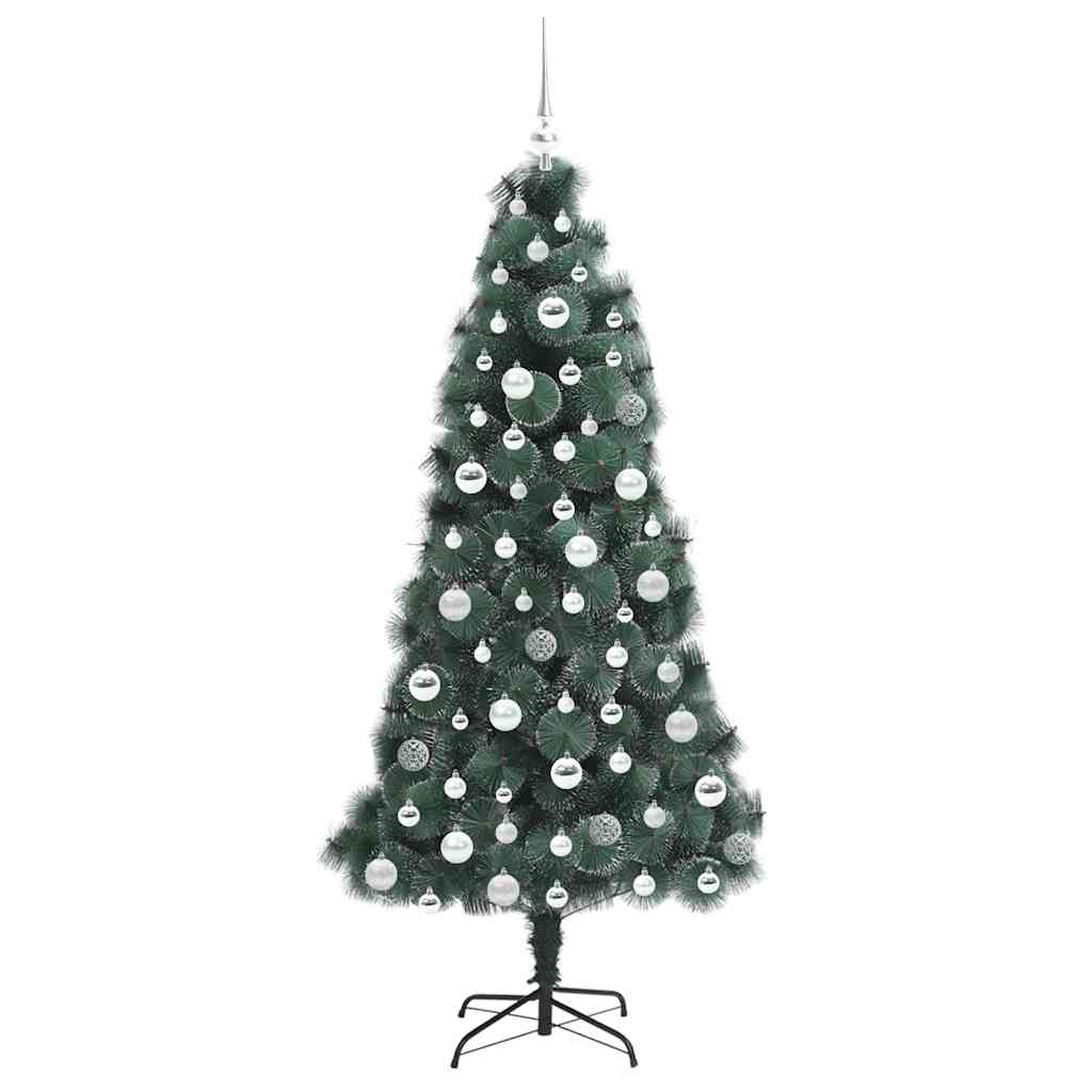 Albero di Natale artificiale preilluminato con set di palline