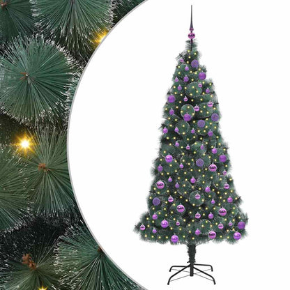 Albero di Natale artificiale preilluminato con set di palline