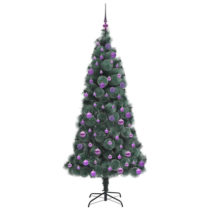 Albero di Natale artificiale preilluminato con set di palline