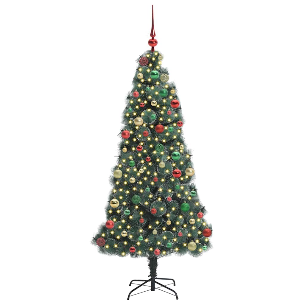 Albero di Natale artificiale illuminato con set di palline