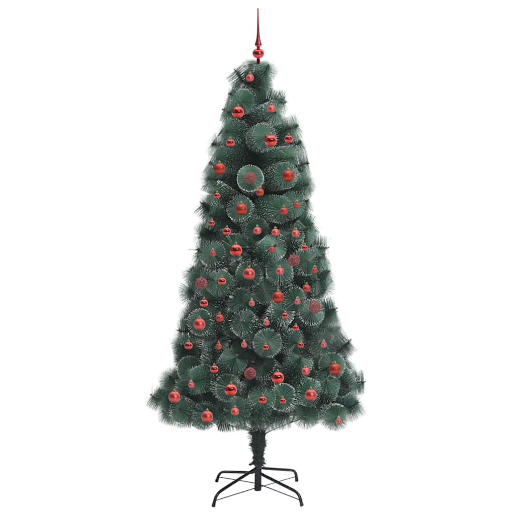 Albero di Natale Artificiale Pre-illuminato con Set di Palline