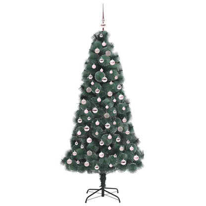 Albero di Natale artificiale preilluminato con set di palline