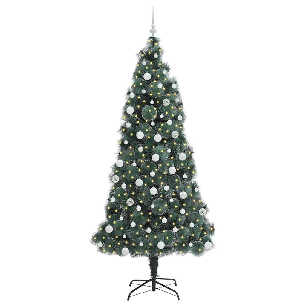 Albero di Natale artificiale illuminato con set di palline