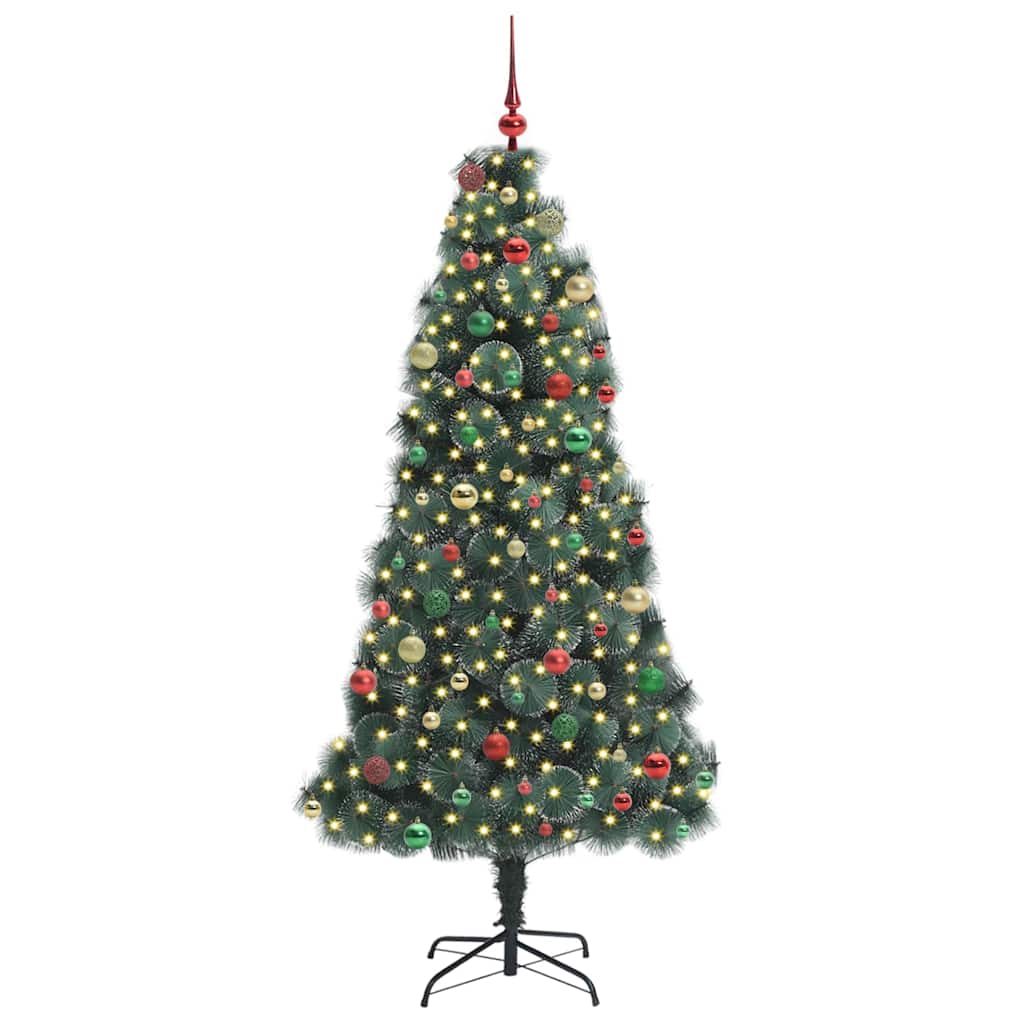 Albero di Natale artificiale pre-illuminato con set di palline