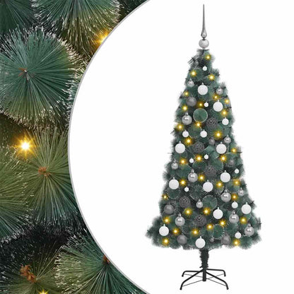 Albero di Natale artificiale illuminato pre-illuminato con set di palline
