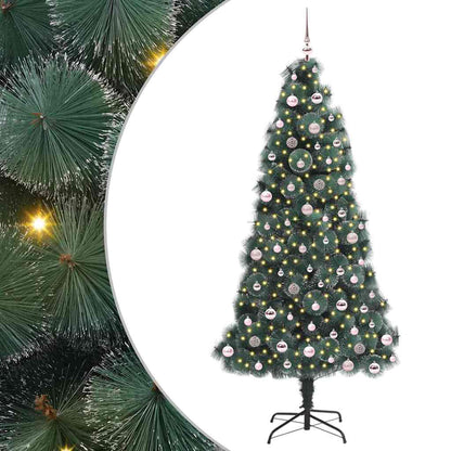 Albero di Natale artificiale illuminato pre-addobbato con set di palline