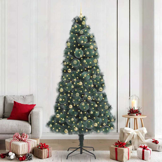 Albero di Natale artificiale preilluminato con set di palline
