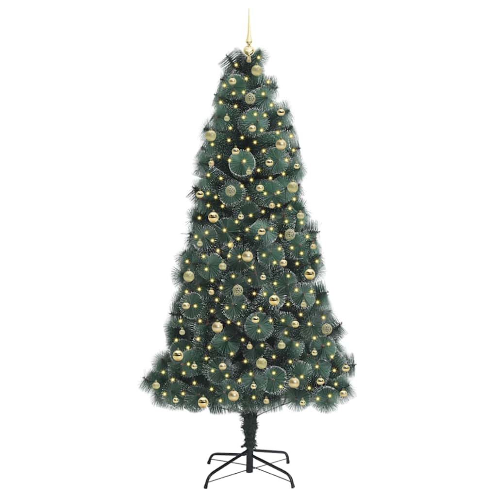 Albero di Natale artificiale preilluminato con set di palline