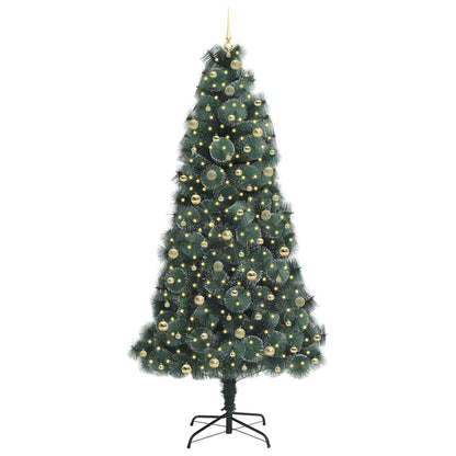 Albero di Natale artificiale preilluminato con set di palline