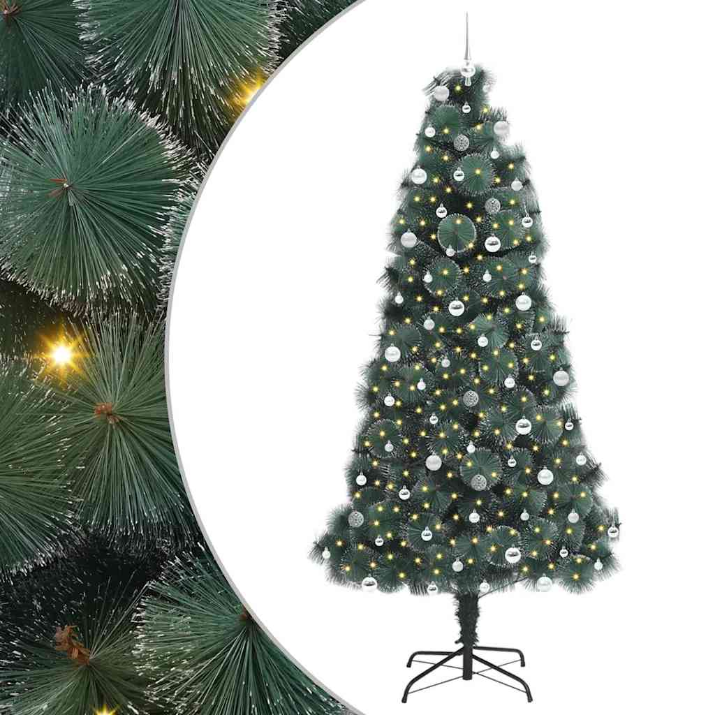 Albero di Natale artificiale preilluminato con set di palline