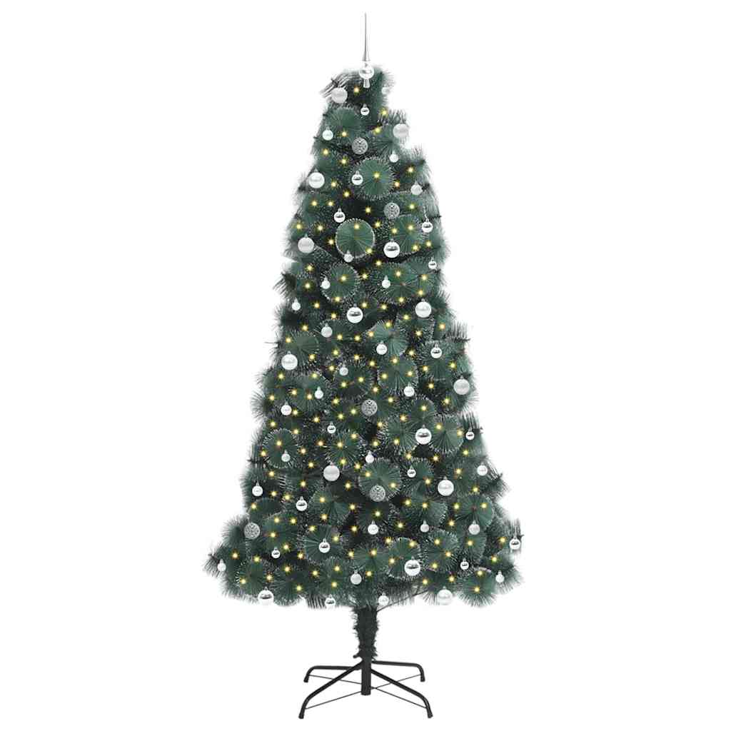 Albero di Natale artificiale preilluminato con set di palline
