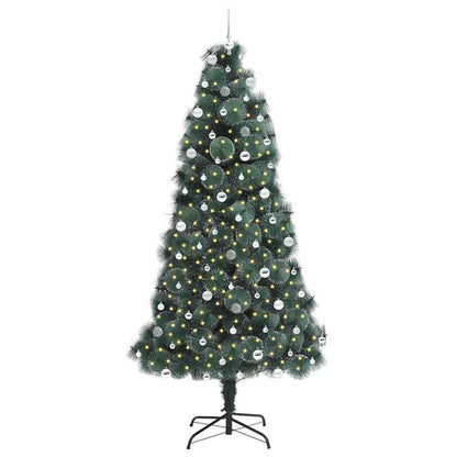 Albero di Natale artificiale preilluminato con set di palline