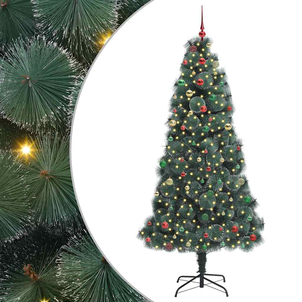 Albero di Natale artificiale preilluminato con set di palline