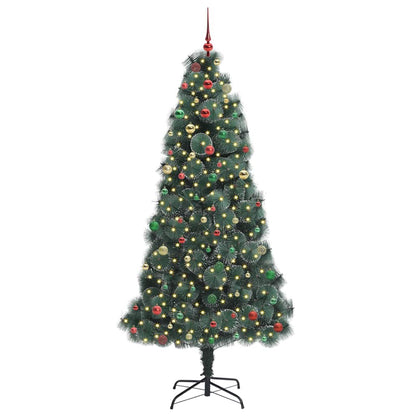 Albero di Natale artificiale preilluminato con set di palline