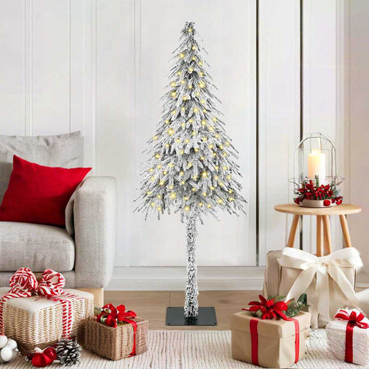 Albero di Natale con 150 LED Bianco 120 cm PE e Acciaio