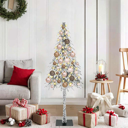Albero di Natale con 150 LED Bianco 120 cm PE e Acciaio