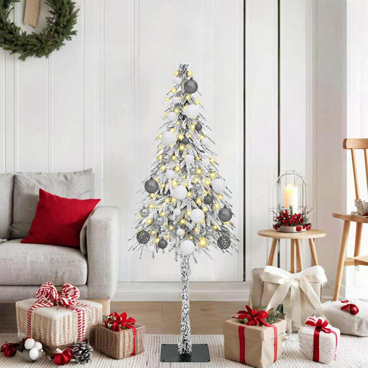 Albero di Natale con 150 LED Bianco 120 cm PE e Acciaio