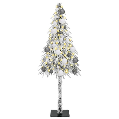 Albero di Natale con 150 LED Bianco 120 cm PE e Acciaio