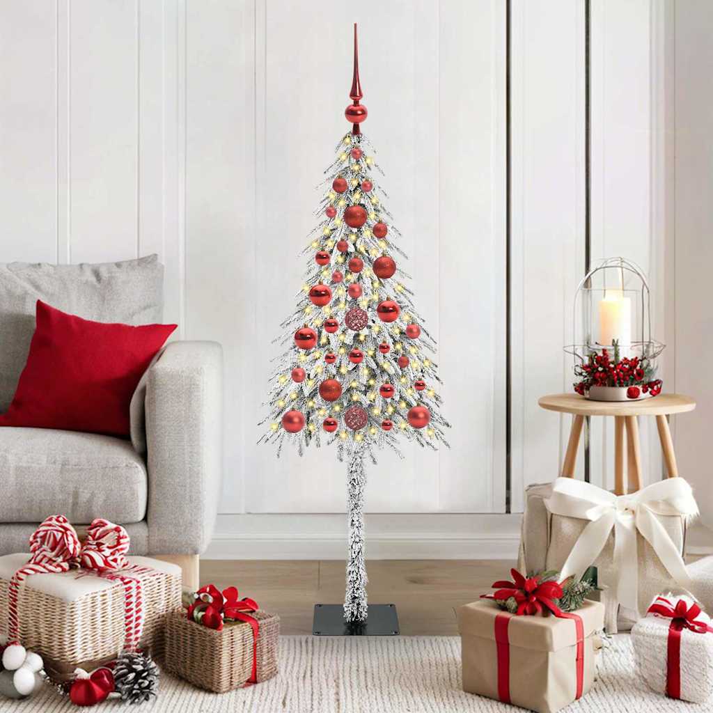 Albero di Natale con 150 LED Bianco 120 cm PE e Acciaio