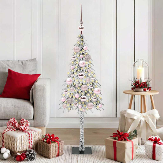 Albero di Natale con 150 LED Bianco 120 cm PE e Acciaio