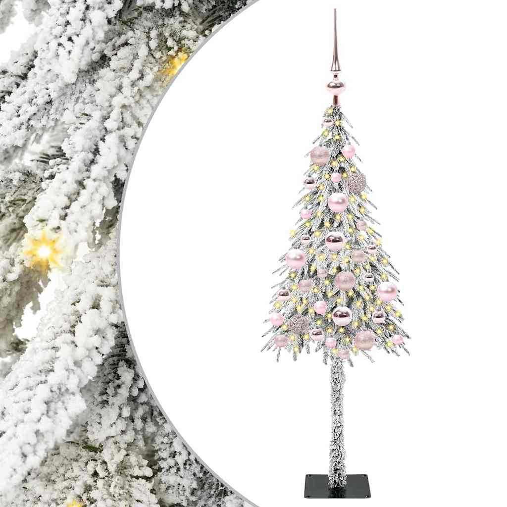 Albero di Natale con 150 LED Bianco 120 cm PE e Acciaio