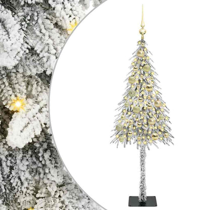 Albero di Natale con 150 LED Bianco 120 cm PE e Acciaio