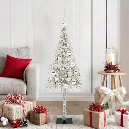 Albero di Natale con 150 LED Bianco 120 cm PE e Acciaio
