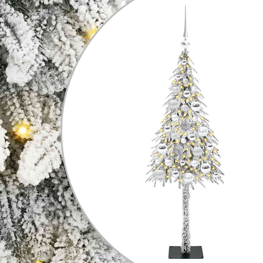 Albero di Natale con 150 LED Bianco 120 cm PE e Acciaio