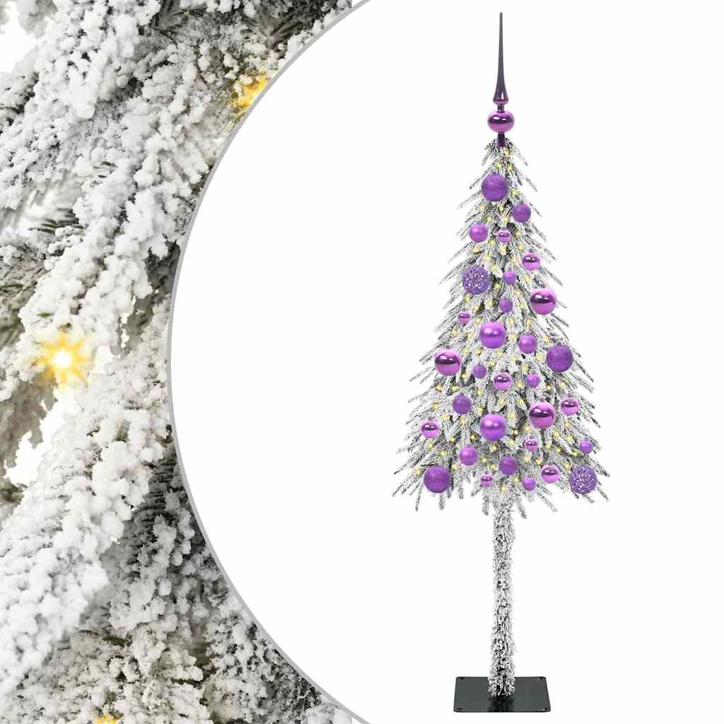 Albero di Natale con 150 LED Bianco 120 cm PE e Acciaio