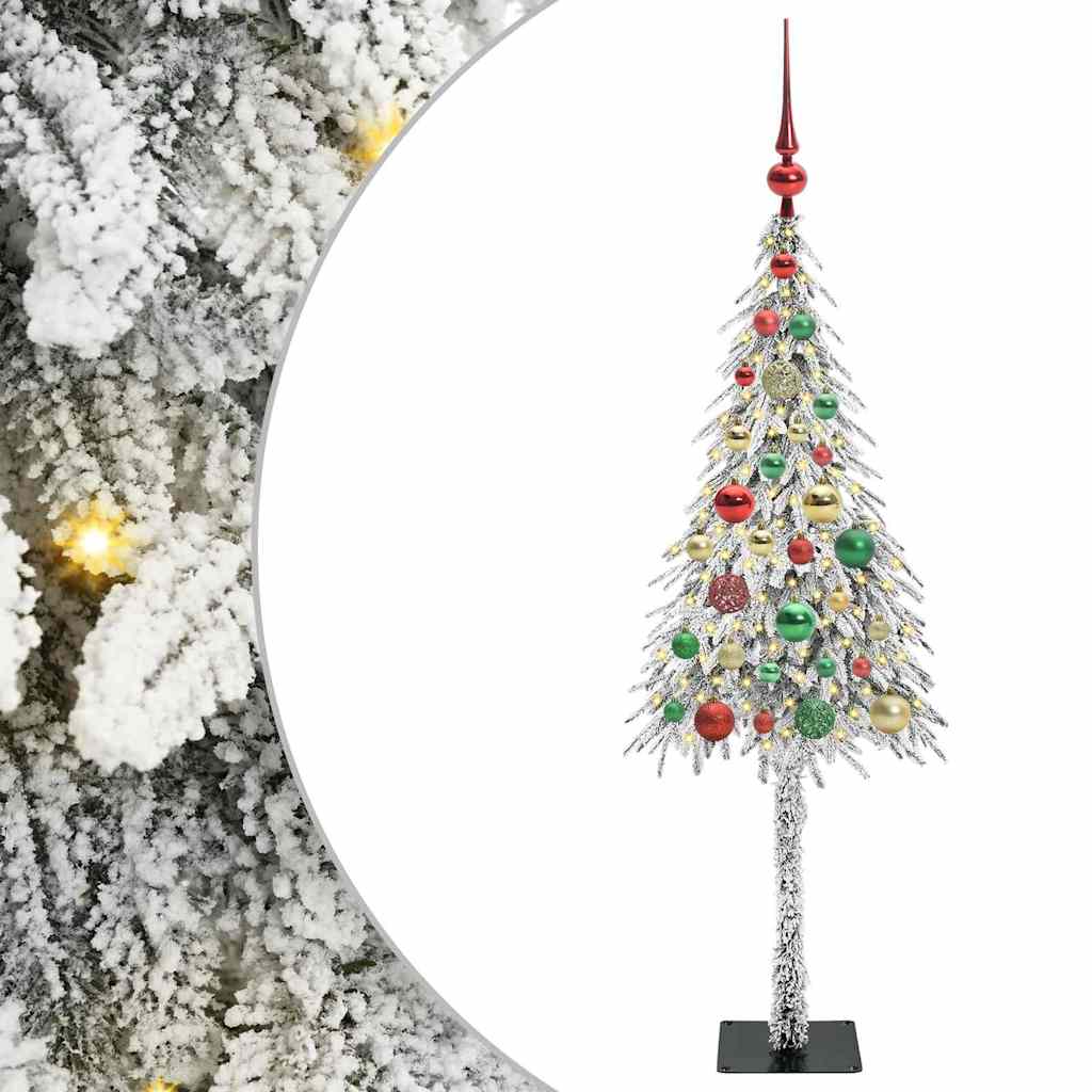 Albero di Natale con 150 LED Bianco 120 cm PE e Acciaio