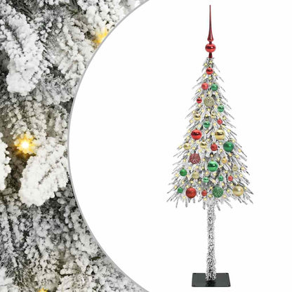 Albero di Natale con 150 LED Bianco 120 cm PE e Acciaio