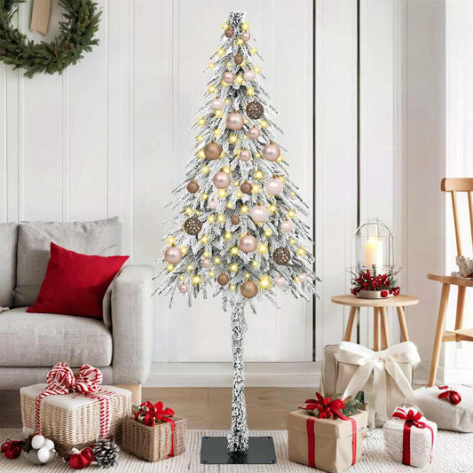 Albero di Natale con 150 LED Bianco 150 cm PE e Acciaio