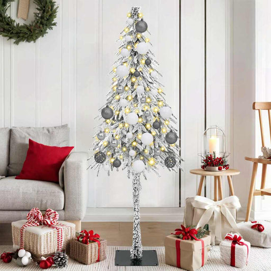 Albero di Natale con 150 LED Bianco 150 cm PE e Acciaio