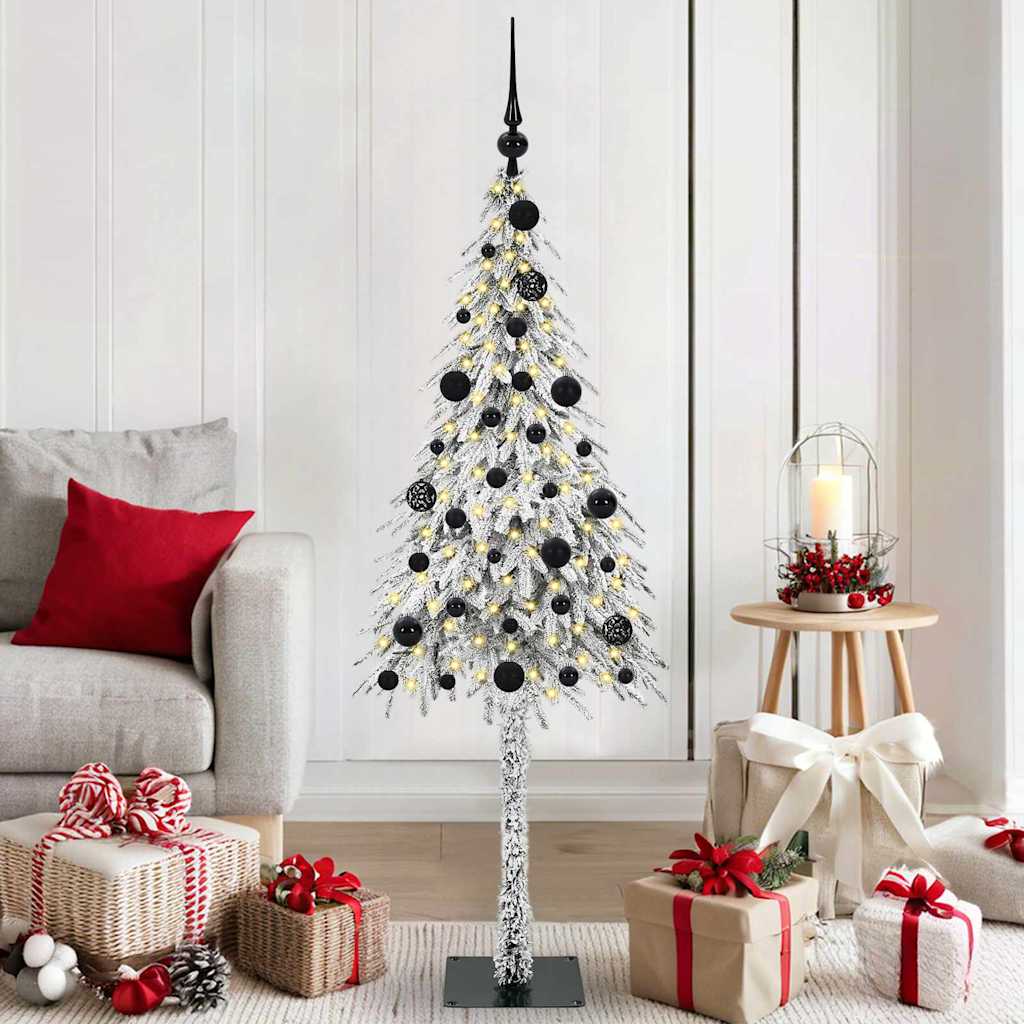 Albero di Natale con 150 LED Bianco 150 cm PE e Acciaio
