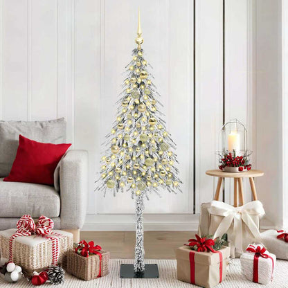 Albero di Natale con 150 LED Bianco 150 cm PE e Acciaio