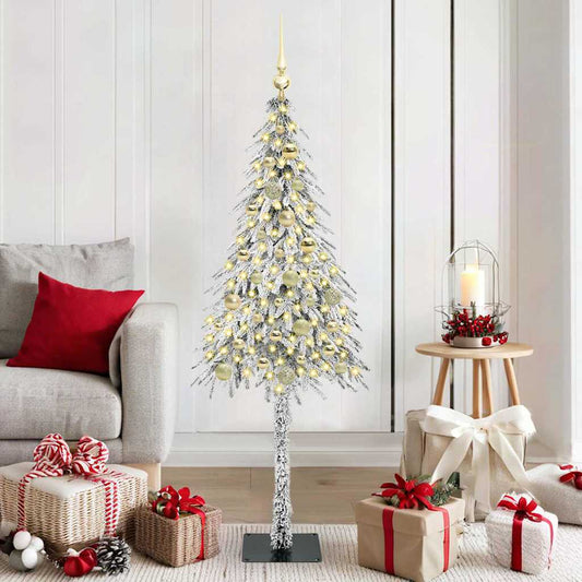 Albero di Natale con 150 LED Bianco 150 cm PE e Acciaio