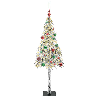 Albero di Natale con 150 LED Bianco 150 cm PE e Acciaio